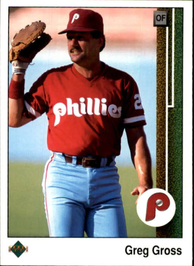 1989 Upper Deck #534 Greg Gross NM-MT Philadelphia Phillies Baseball Card - Baseball Card Single