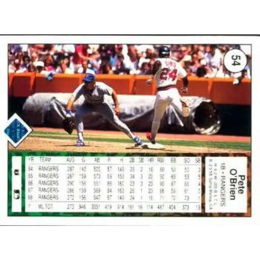 1989 Upper Deck #54 Pete O’Brien NM-MT Texas Rangers Baseball Card - Baseball Card Single