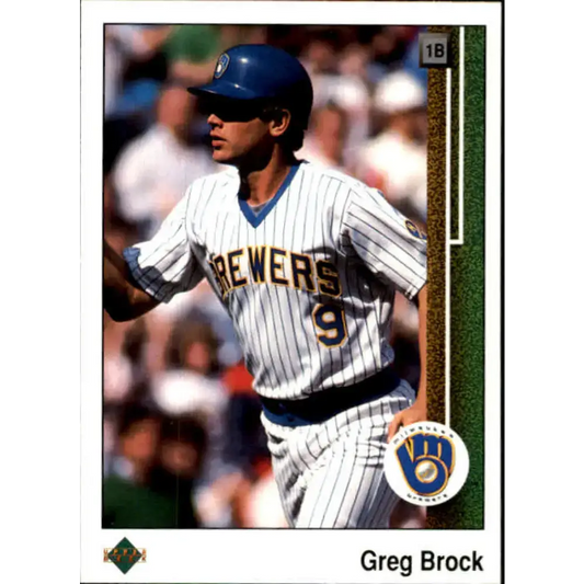 1989 Upper Deck #543 Greg Brock NM-MT Milwaukee Brewers Baseball Card - Baseball Card Single