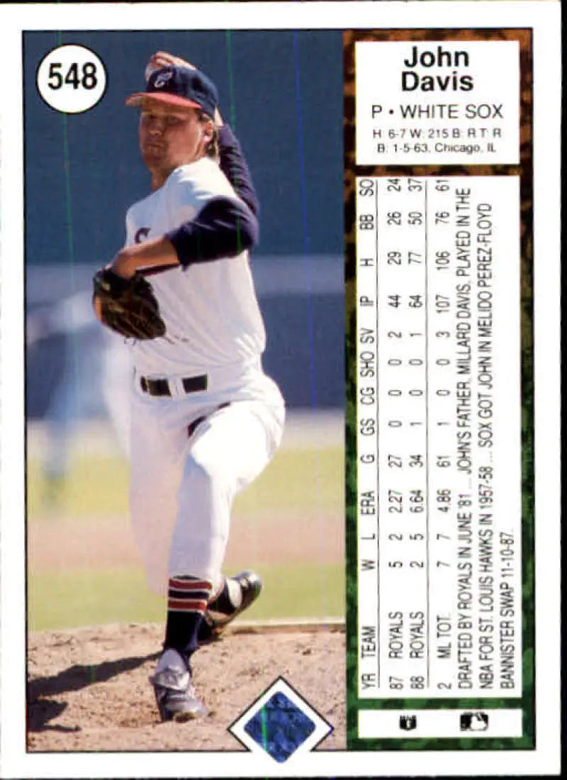 1989 Upper Deck #548 John Davis NM-MT Chicago White Sox Baseball Card - Baseball Card Single