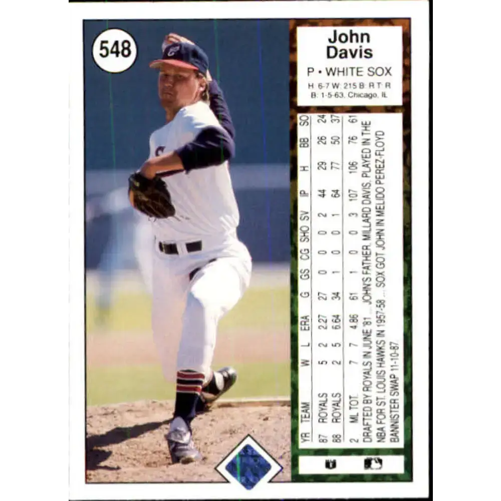 1989 Upper Deck #548 John Davis NM-MT Chicago White Sox Baseball Card - Baseball Card Single