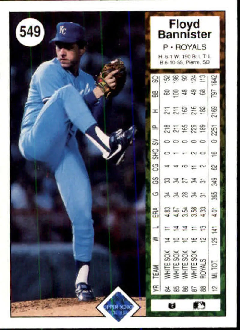 1989 Upper Deck #549 Floyd Bannister NM-MT Kansas City Royals Baseball Card - Baseball Card Single