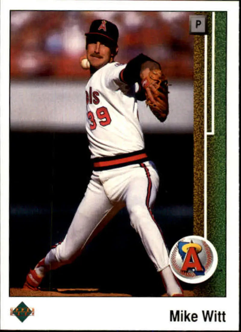 1989 Upper Deck #555 Mike Witt NM-MT California Angels Baseball Card - Baseball Card Single