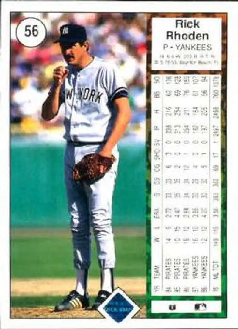 1989 Upper Deck #56 Rick Rhoden NM-MT New York Yankees Baseball Card - Baseball Card Single