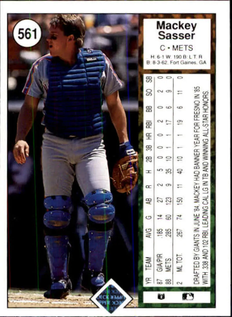 1989 Upper Deck #561 Mackey Sasser NM-MT New York Mets Baseball Card - Baseball Card Single