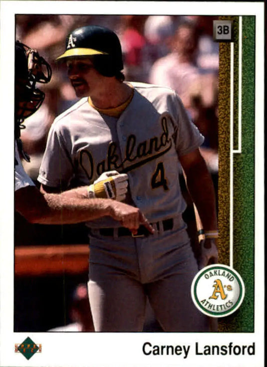 1989 Upper Deck #562 Carney Lansford NM-MT Oakland Athletics Baseball Card - Baseball Card Single
