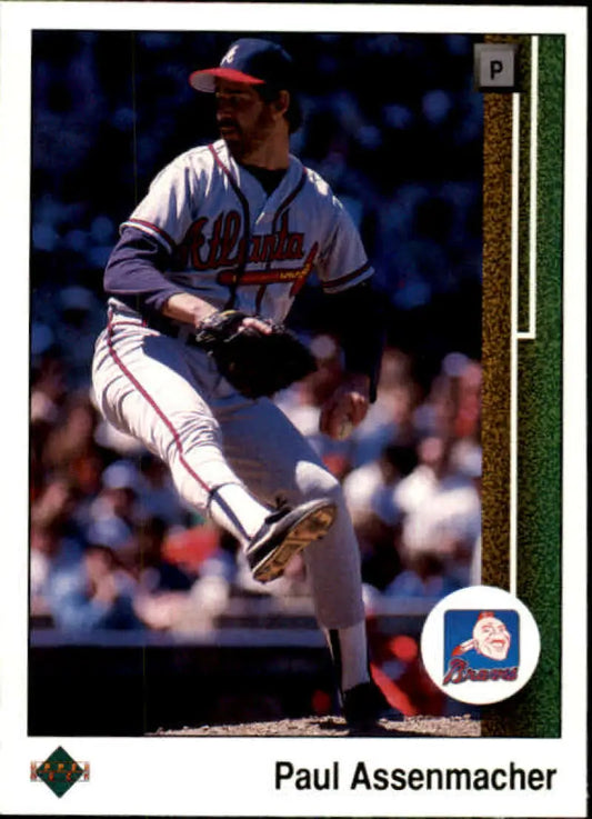 1989 Upper Deck #566 Paul Assenmacher NM-MT Atlanta Braves Baseball Card - Baseball Card Single
