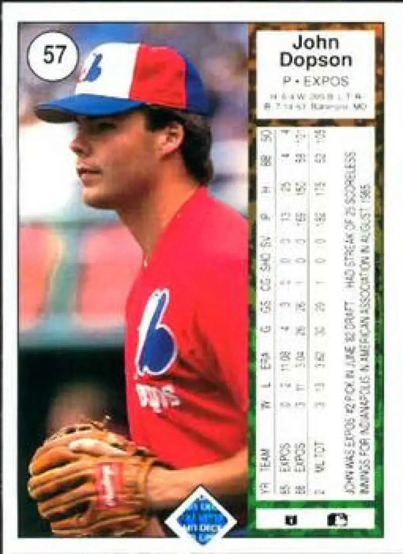 1989 Upper Deck #57 John Dopson NM-MT RC Rookie Montreal Expos Baseball Card - Baseball Card Single