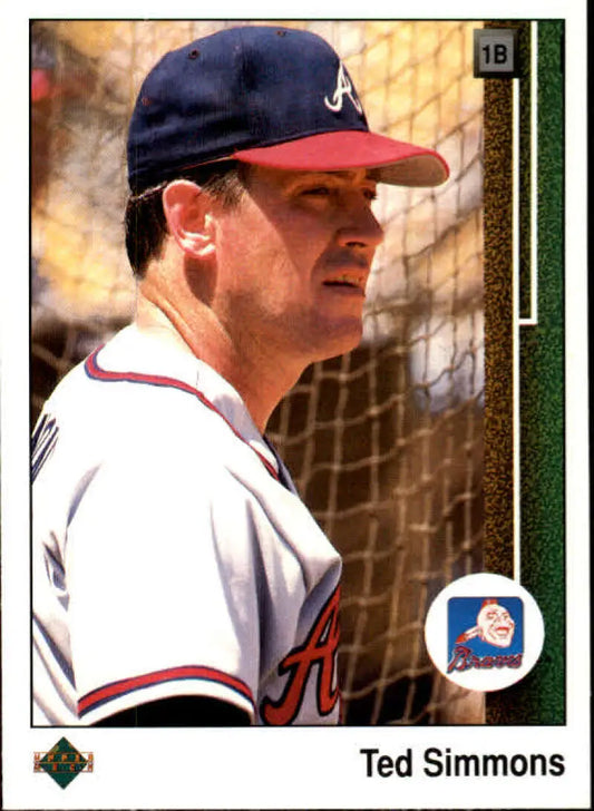 1989 Upper Deck #570 Ted Simmons NM-MT Atlanta Braves Baseball Card - Baseball Card Single