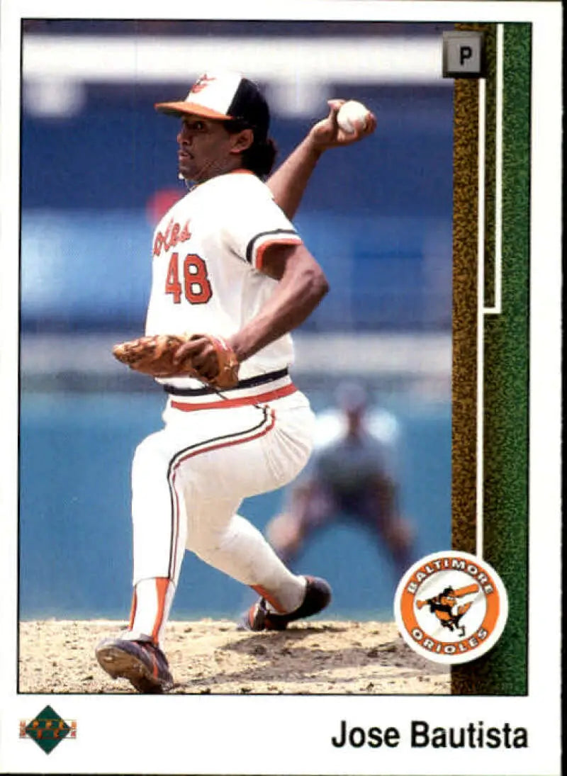 1989 Upper Deck #574 Jose Bautista NM-MT RC Rookie Baltimore Orioles Baseball Card - Baseball Card Single