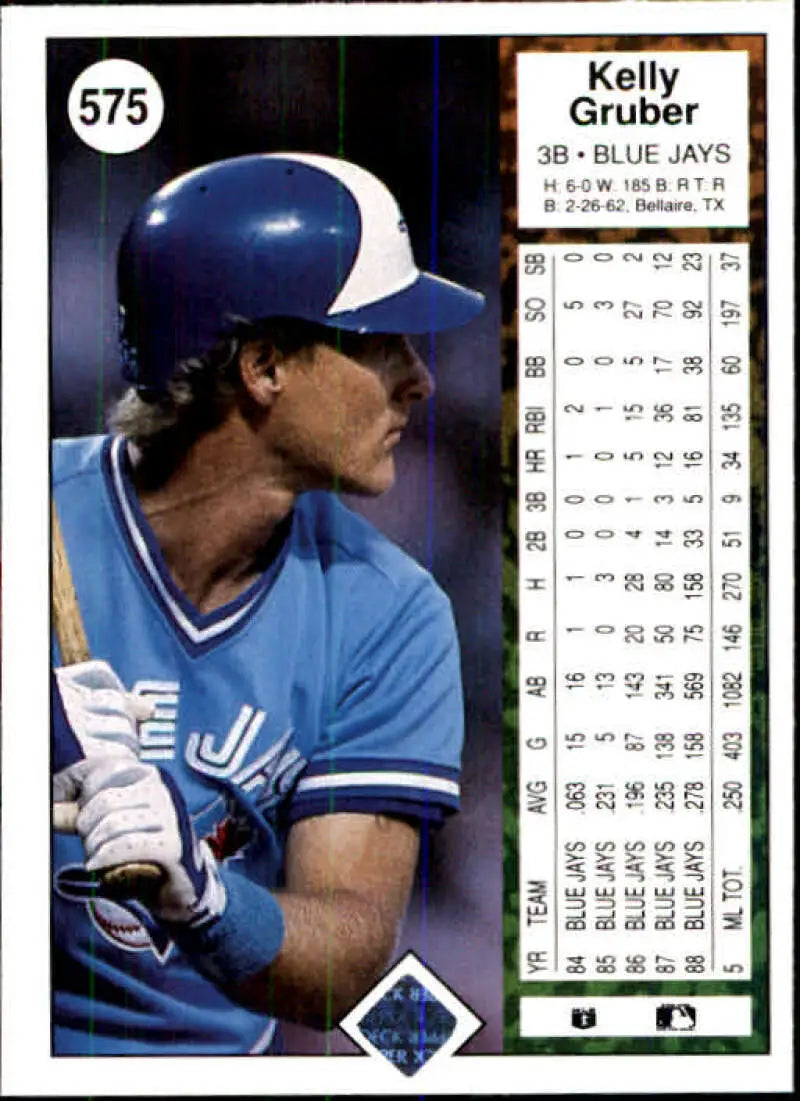1989 Upper Deck #575 Kelly Gruber NM-MT Toronto Blue Jays Baseball Card - Baseball Card Single