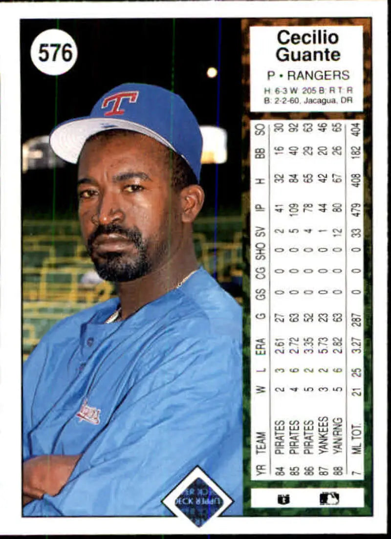 1989 Upper Deck #576 Cecilio Guante NM-MT Texas Rangers Baseball Card - Baseball Card Single