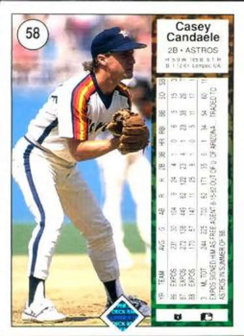 1989 Upper Deck #58 Casey Candaele NM-MT Houston Astros Baseball Card - Baseball Card Single
