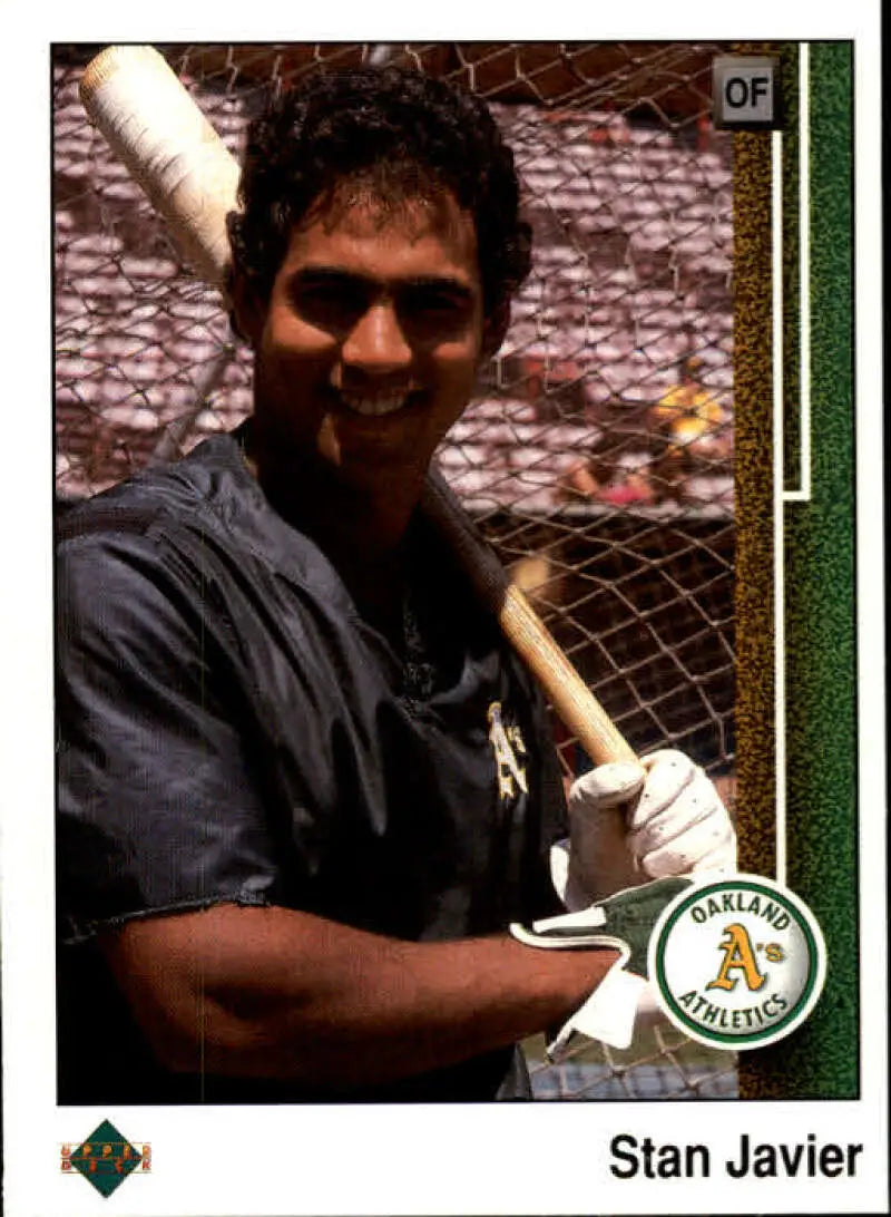 1989 Upper Deck #581 Stan Javier NM-MT Oakland Athletics Baseball Card - Baseball Card Single
