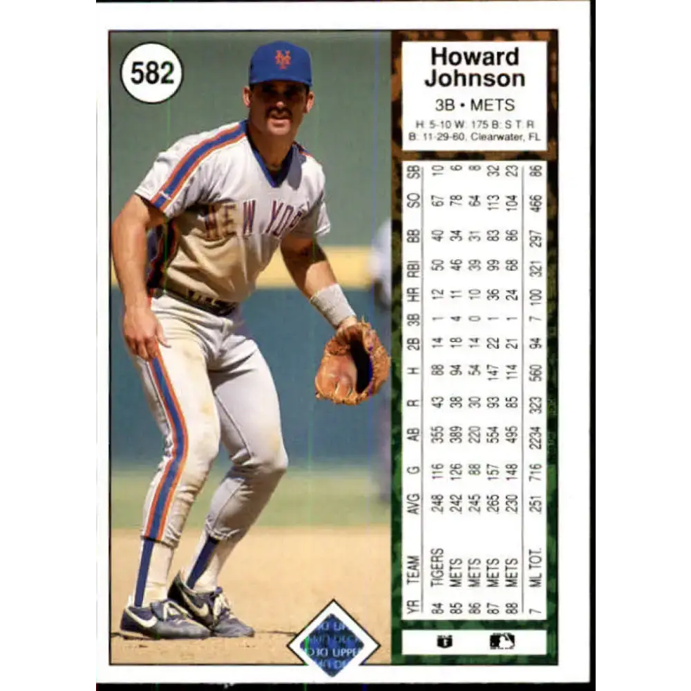 1989 Upper Deck #582 Howard Johnson NM-MT New York Mets Baseball Card - Baseball Card Single