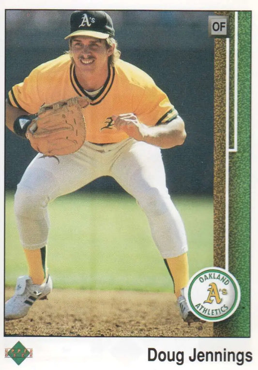 1989 Upper Deck #585 Doug Jennings NM-MT RC Rookie Oakland Athletics Baseball Card - Baseball Card Single