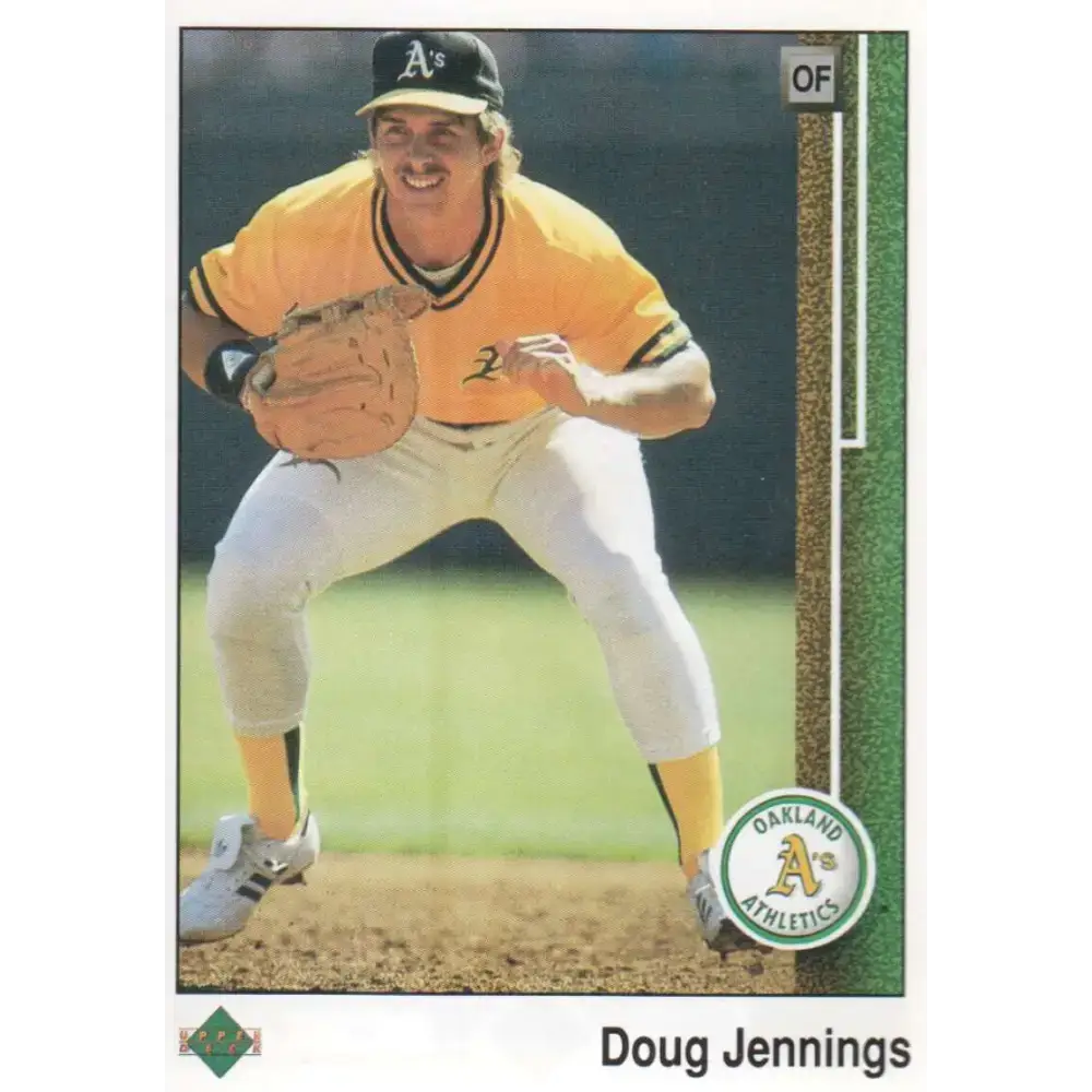 1989 Upper Deck #585 Doug Jennings NM-MT RC Rookie Oakland Athletics Baseball Card - Baseball Card Single
