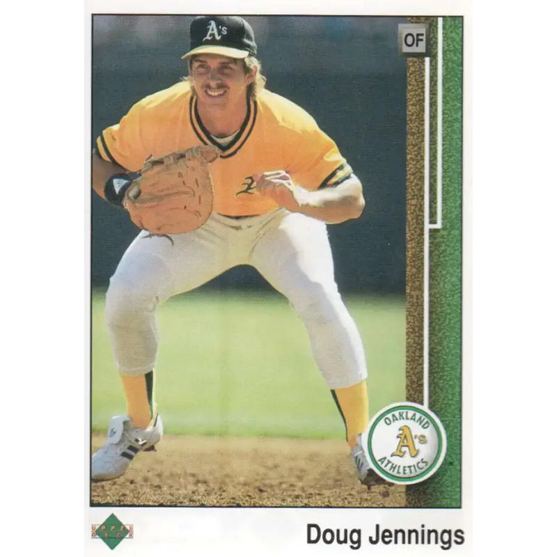 1989 Upper Deck #585 Doug Jennings NM-MT RC Rookie Oakland Athletics Baseball Card - Baseball Card Single