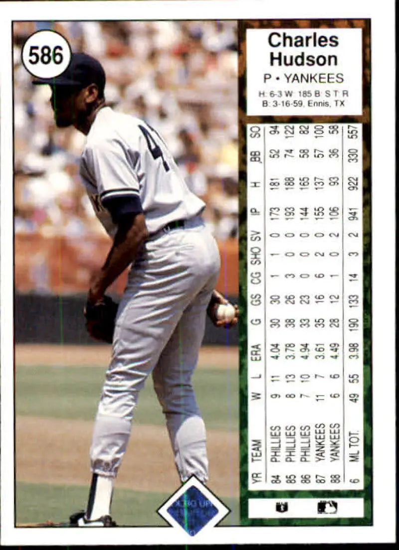 1989 Upper Deck #586 Charlie Hudson NM-MT New York Yankees Baseball Card - Baseball Card Single