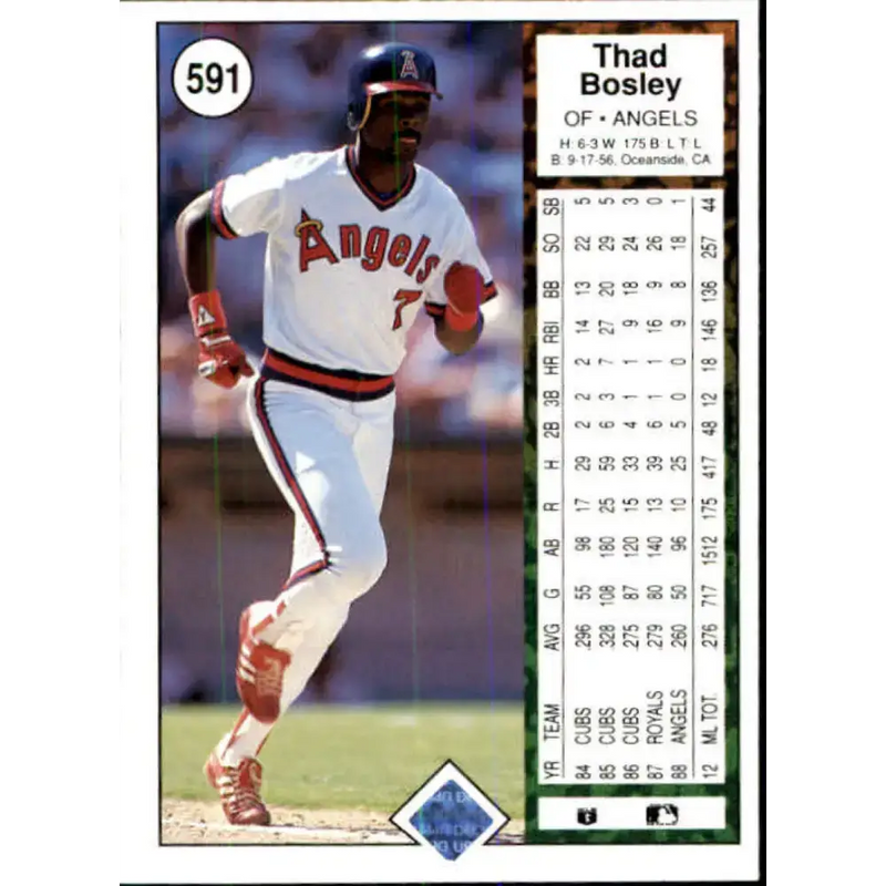 1989 Upper Deck #591 Thad Bosley NM-MT California Angels Baseball Card - Baseball Card Single