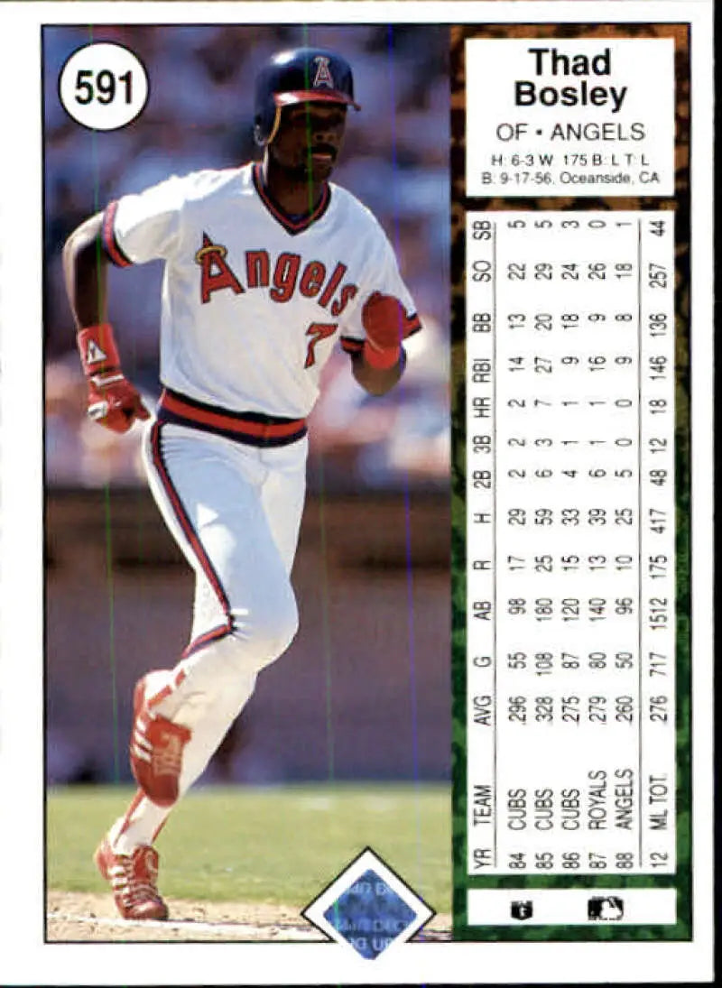 1989 Upper Deck #591 Thad Bosley NM-MT California Angels Baseball Card - Baseball Card Single