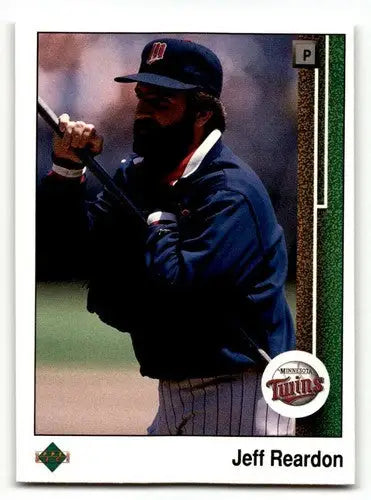 Jeff Reardon Minnesota baseball card from 1989 Upper Deck #596 featuring Reardon Minnesota Twins