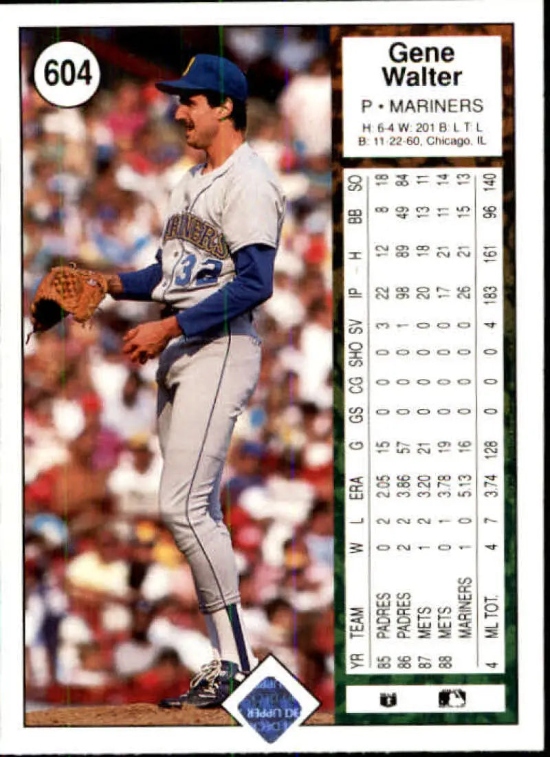 1989 Upper Deck #604 Gene Walter NM-MT Seattle Mariners Baseball Card - Baseball Card Single