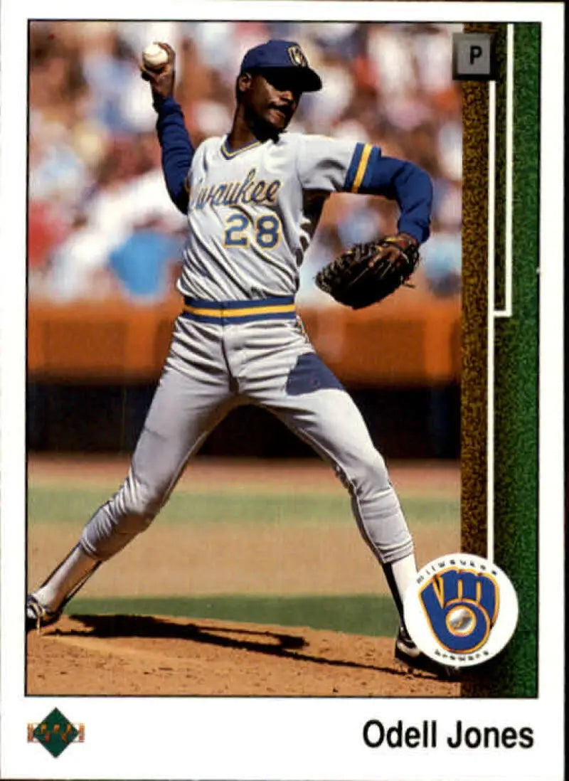 1989 Upper Deck #608 Odell Jones NM-MT Milwaukee Brewers Baseball Card - Baseball Card Single