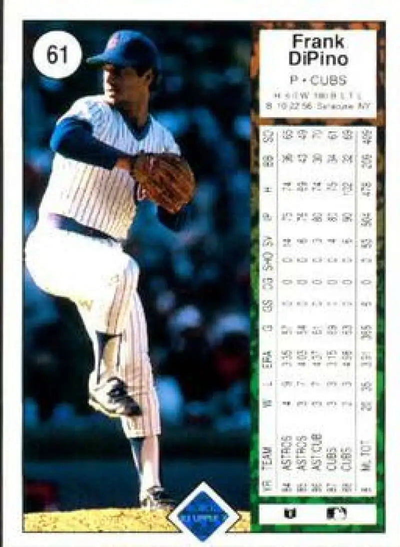 1989 Upper Deck #61 Frank DiPino NM-MT Chicago Cubs Baseball Card - Baseball Card Single