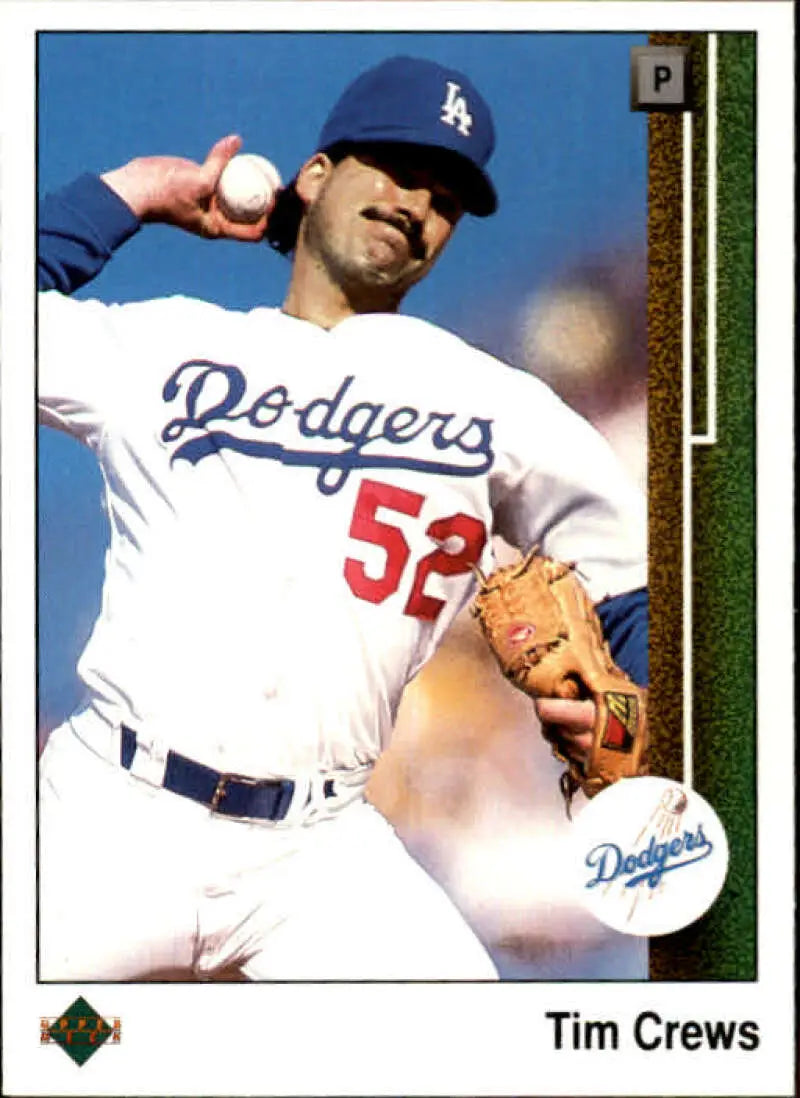 1989 Upper Deck #611 Tim Crews NM-MT Los Angeles Dodgers Baseball Card - Baseball Card Single