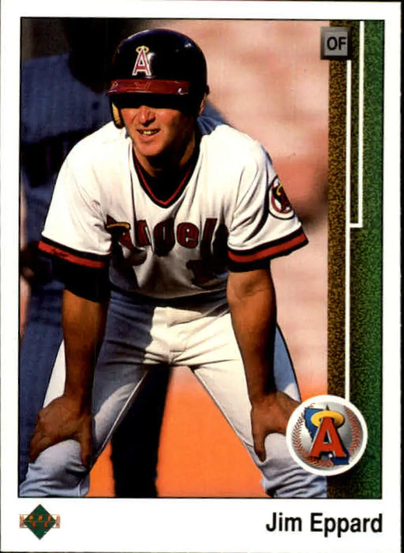 1989 Upper Deck #614 Jim Eppard NM-MT California Angels Baseball Card - Baseball Card Single