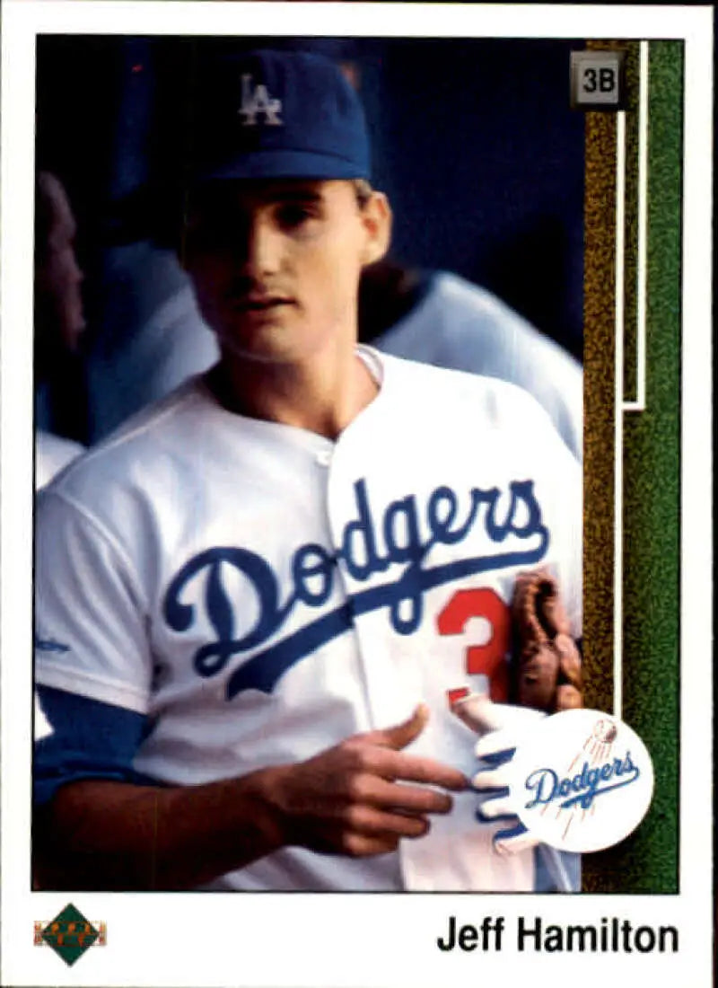 1989 Upper Deck #615 Jeff Hamilton NM-MT Los Angeles Dodgers Baseball Card - Baseball Card Single