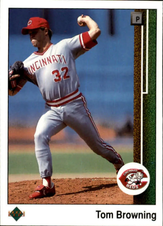 1989 Upper Deck #617 Tom Browning NM-MT Cincinnati Reds Baseball Card - Baseball Card Single