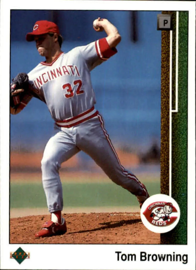 1989 Upper Deck #617 Tom Browning NM-MT Cincinnati Reds Baseball Card - Baseball Card Single