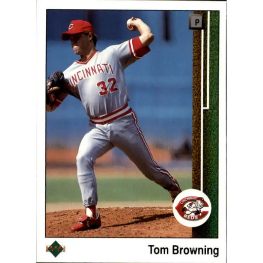 1989 Upper Deck #617 Tom Browning NM-MT Cincinnati Reds Baseball Card - Baseball Card Single