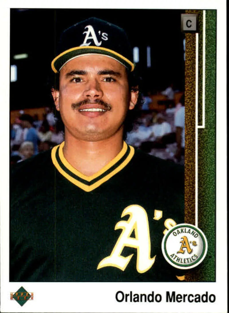 1989 Upper Deck #624 Orlando Mercado NM-MT Oakland Athletics Baseball Card - Baseball Card Single