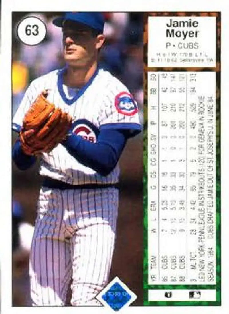 1989 Upper Deck #63 Jamie Moyer NM-MT Chicago Cubs Baseball Card - Baseball Card Single