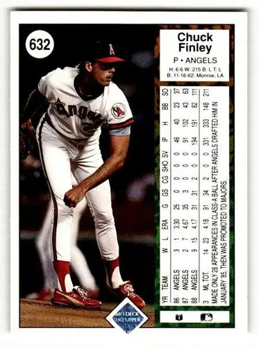 Original gloss Chuck Finley California Angels baseball card from 1989 Upper Deck #632