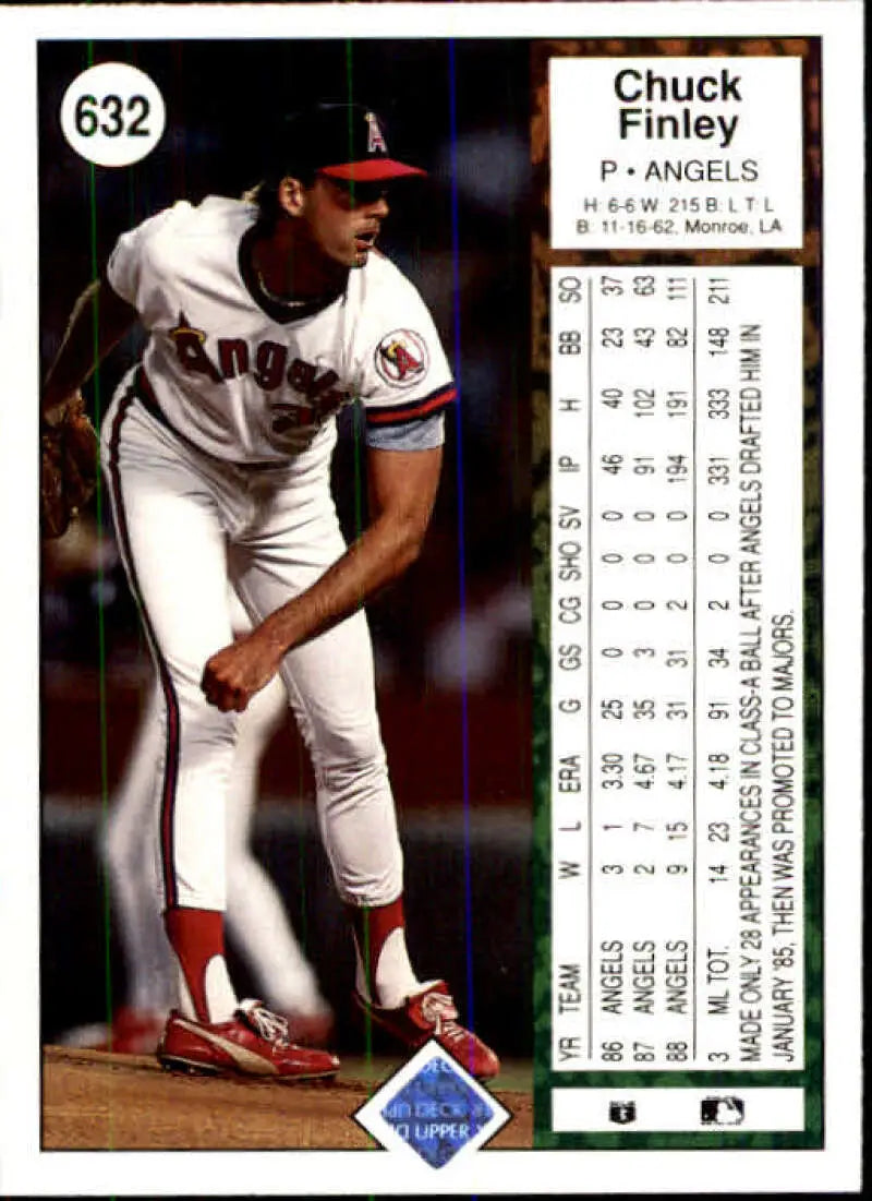 1989 Upper Deck #632 Chuck Finley NM-MT California Angels Baseball Card - Baseball Card Single