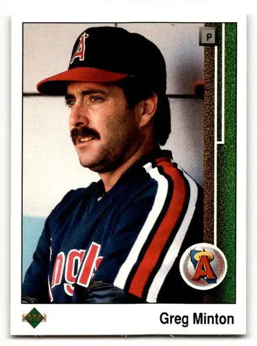 Original gloss Greg Minton California Angels baseball card from 1989 Upper Deck