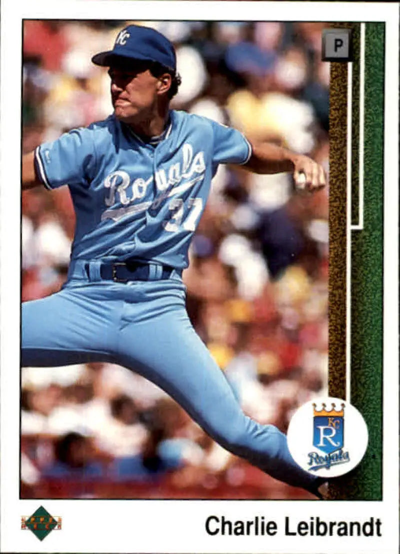 1989 Upper Deck #637 Charlie Leibrandt NM-MT Kansas City Royals Baseball Card - Baseball Card Single