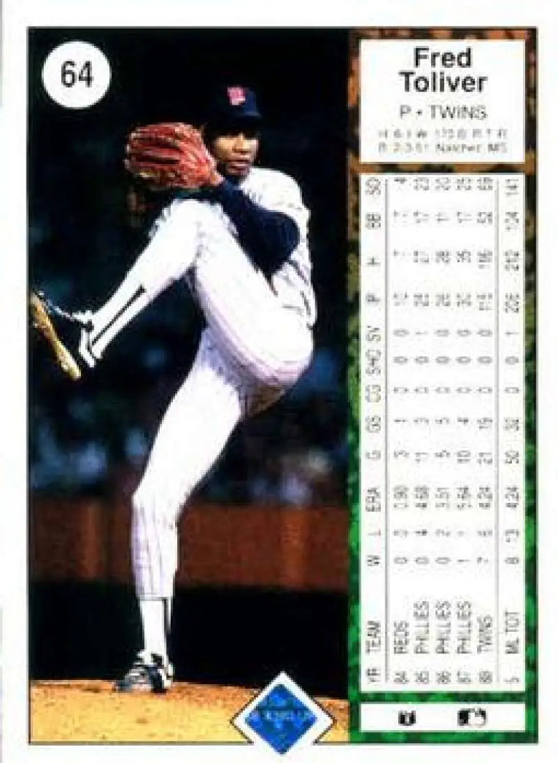 1989 Upper Deck #64 Freddie Toliver NM-MT Minnesota Twins Baseball Card - Baseball Card Single