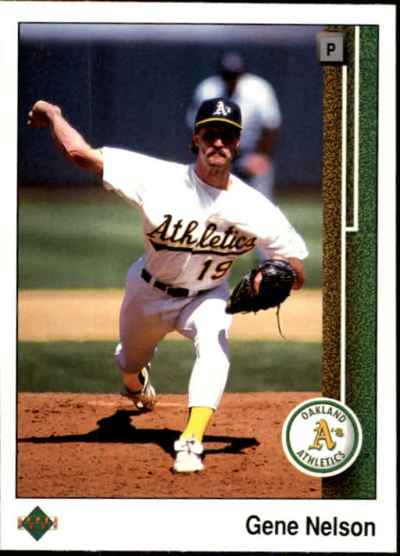 1989 Upper Deck #643 Gene Nelson NM-MT Oakland Athletics Baseball Card - Baseball Card Single