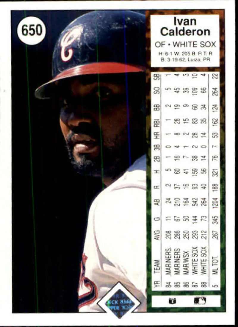 1989 Upper Deck #650 Ivan Calderon NM-MT Chicago White Sox Baseball Card - Baseball Card Single