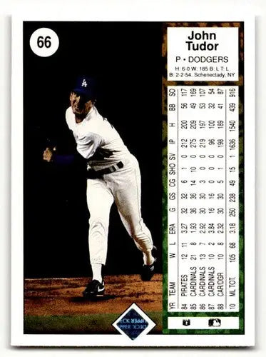 1989 Upper Deck John Tudor Los Angeles Dodgers baseball card for collection