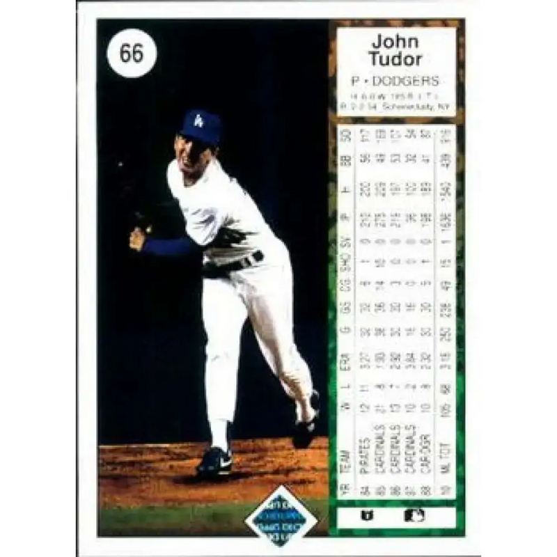 1989 Upper Deck #66 John Tudor NM-MT Los Angeles Dodgers Baseball Card - Baseball Card Single