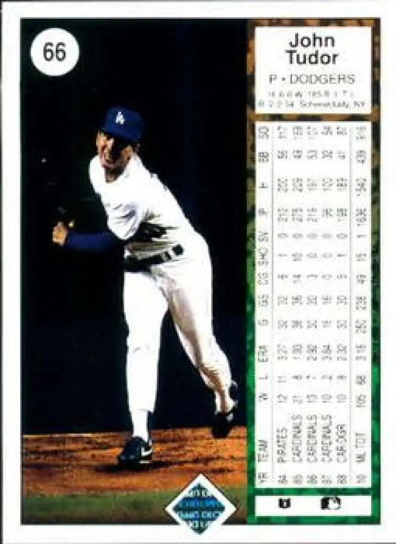 1989 Upper Deck #66 John Tudor NM-MT Los Angeles Dodgers Baseball Card - Baseball Card Single