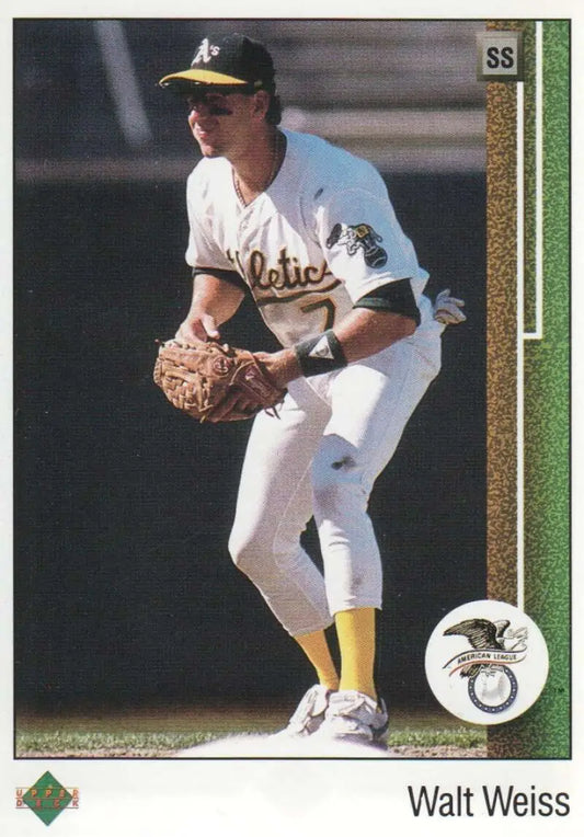 1989 Upper Deck #660 Walt Weiss NM-MT Oakland Athletics Baseball Card - Baseball Card Single