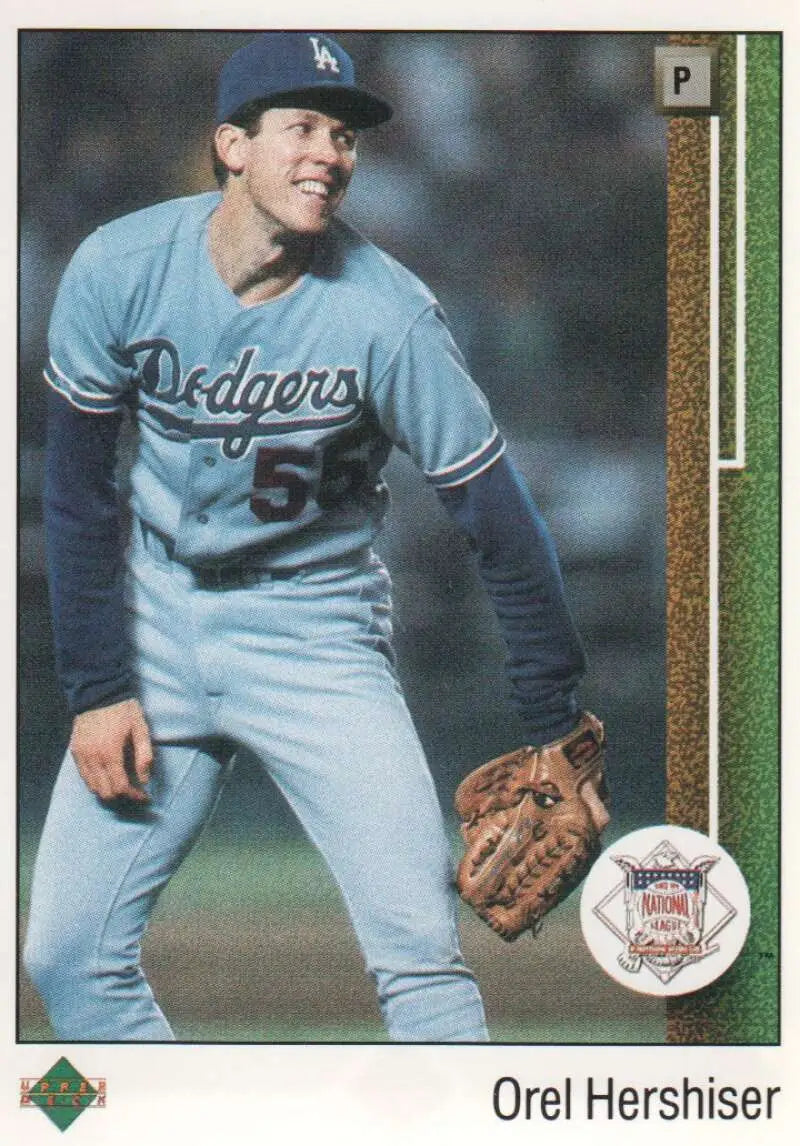 1989 Upper Deck #665 Orel Hershiser NM-MT Los Angeles Dodgers Baseball Card - Baseball Card Single