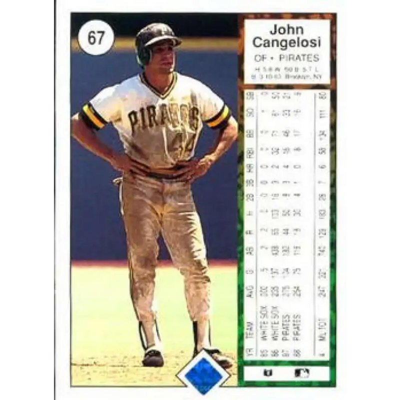 1989 Upper Deck #67 John Cangelosi NM-MT Pittsburgh Pirates Baseball Card - Baseball Card Single
